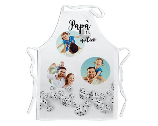 Grembiule con foto personalizzato con grafica dadi