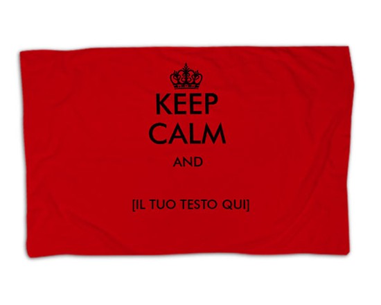 La coperta rossa con il suo Keep Calm originale