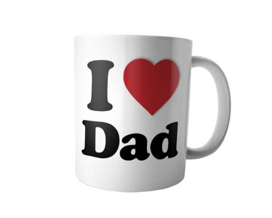 Tazza panoramica con grafica I Love dad