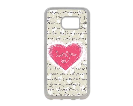 Cuore rosa su cover in silicone Samsung S7