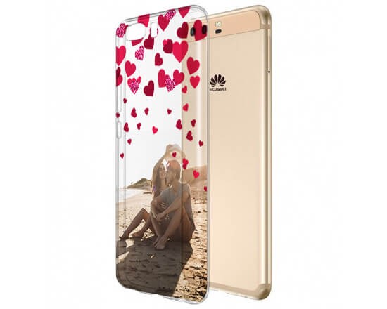 Cover trasparente Huawei P10 Glitter hearts