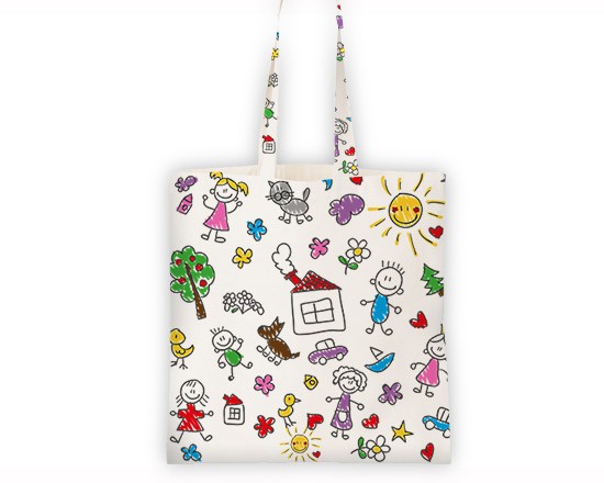 Disegni stilizzati su borsa shopper