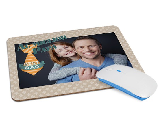 Mousepad in legno con grafica con cravatta