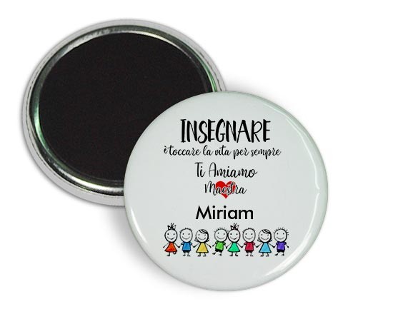 Magnete rotondo con grafica con bambini