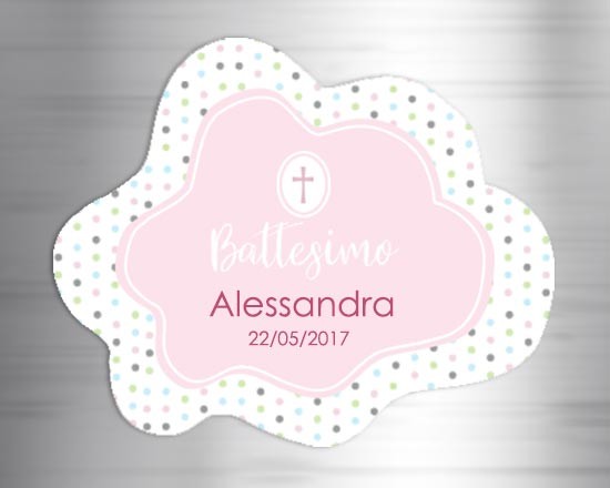Calamita nuvola Baptism girl pois