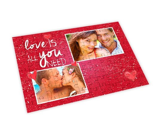 Puzzle in legno big, con grafica love