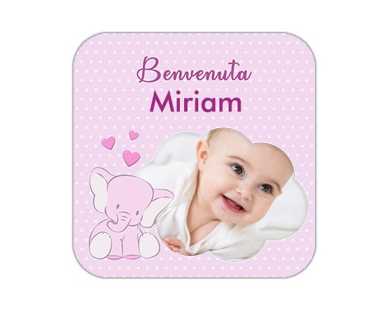Elefantino con cuori su calamita