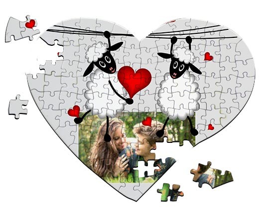 Foto su Puzzle a Cuore A4 con pecorelle