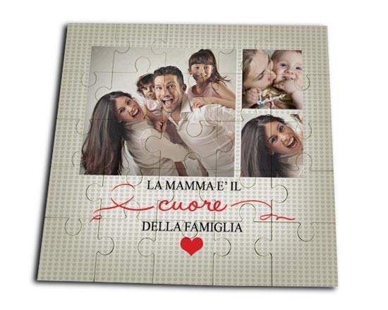 Il magnifico puzzle dalla grafica collage sul grigio