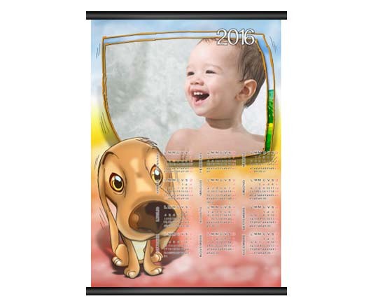 Calendario A3 pagina singola Lovely dog