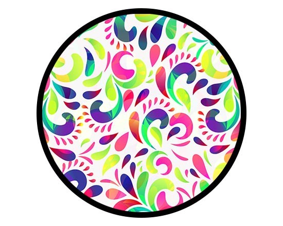 Zerbino con fiori fluo stilizzati