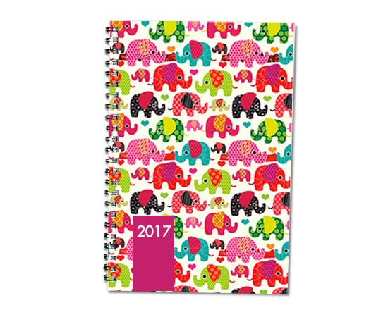 Elefantini colorati per la magnifica agenda
