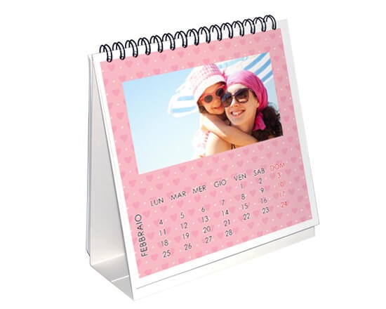 Calendario da tavolo Cuori rosa