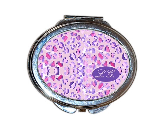 Specchietto Ovale da Borsetta Maculato rosa
