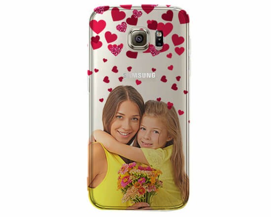 Cover Trasparente Galaxy S7 Glitter Hearts