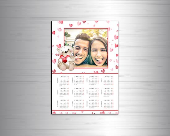 Calendario A4 magnetico con orsetto