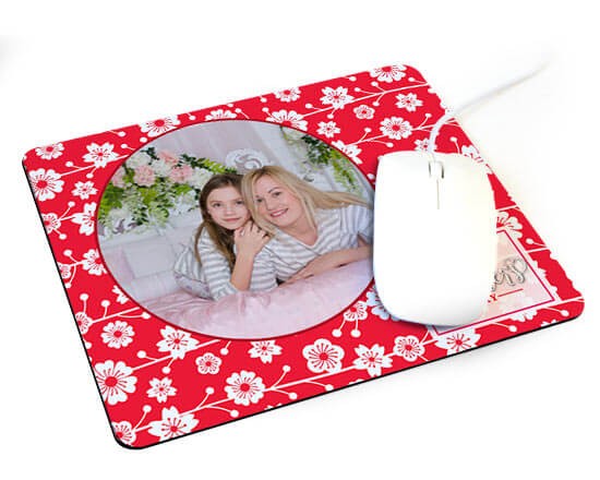 Tappetino Mouse con fiori bianchi
