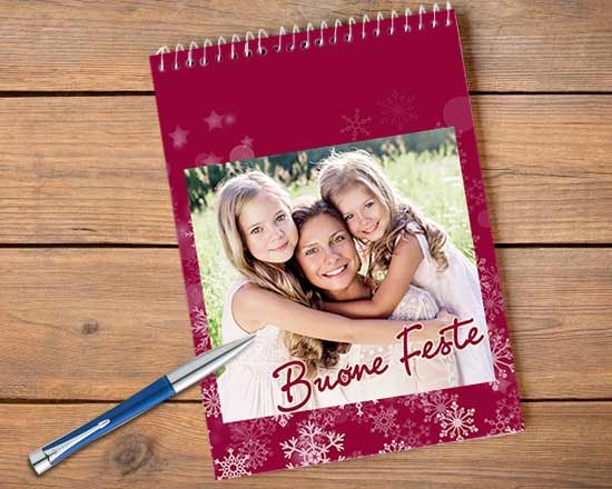 Block notes con copertina natalizia