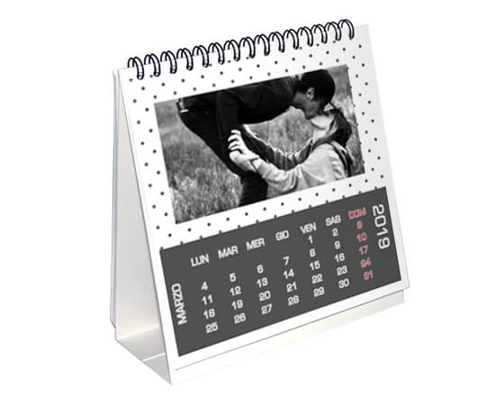 Calendario da tavolo Pixel neri