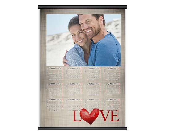 Calendario Personalizzato con sfondo texture lino