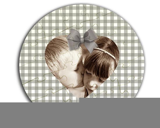 Puzzle di legno rotondo Shabby chic