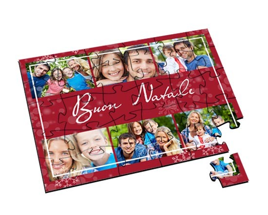 Puzzle in Legno Small Red Christmas