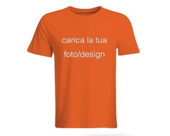 T-shirt color arancio in cotone morbido da personalizzare