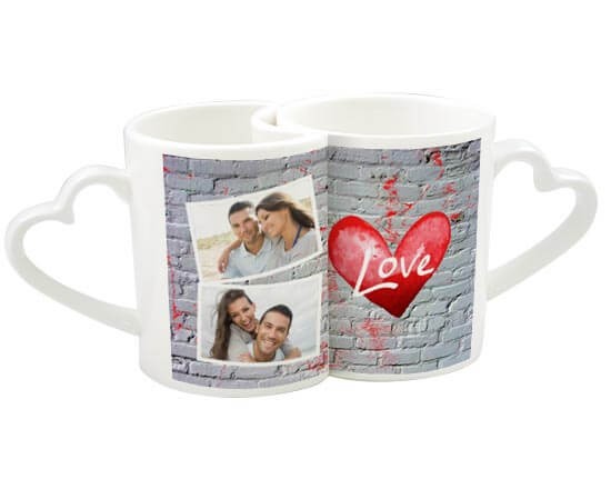 Coppia di tazze con grafica Wall of Love