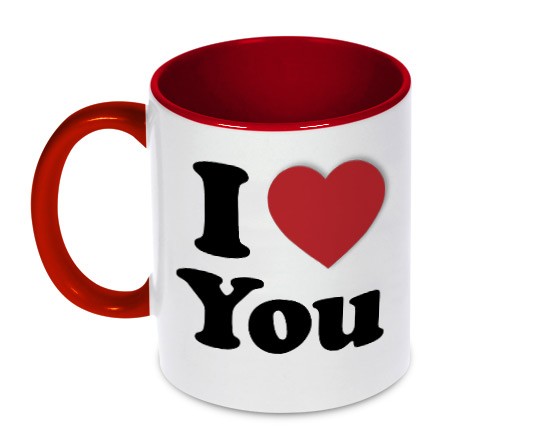 Tazza panoramica con scritta i love you
