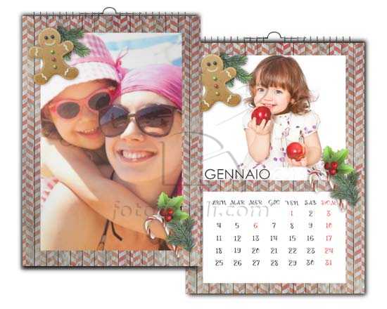 Calendario multipagina A4 con grafica natalizia