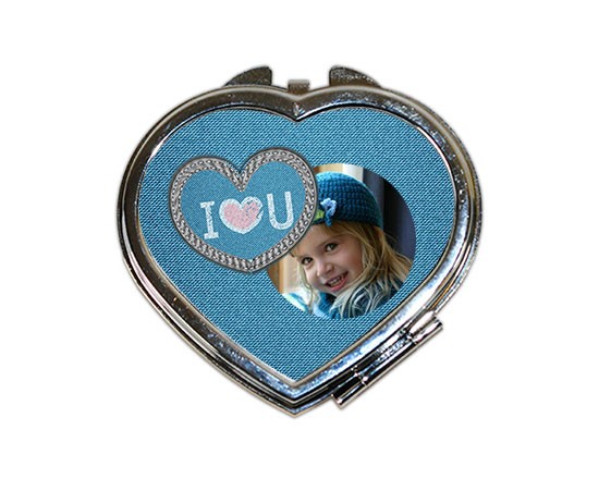 Specchietto a cuore da borsetta Love jeans