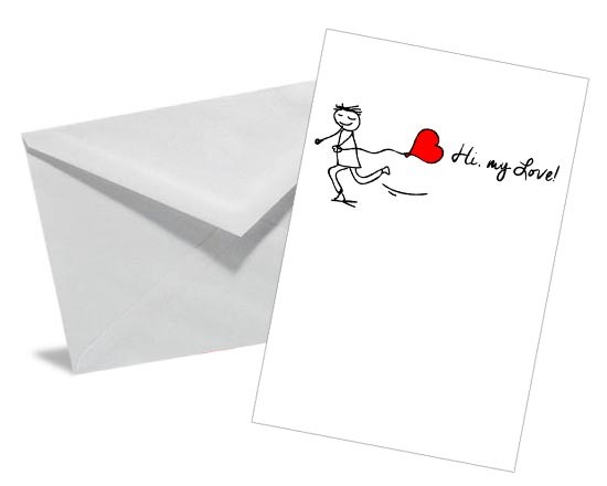 Il piccolo omino con il cuore per il tuo bigliettino