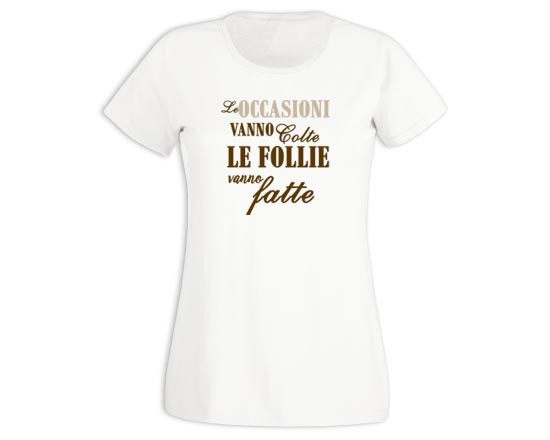 T-shirt donna in cotone Occasioni e follie