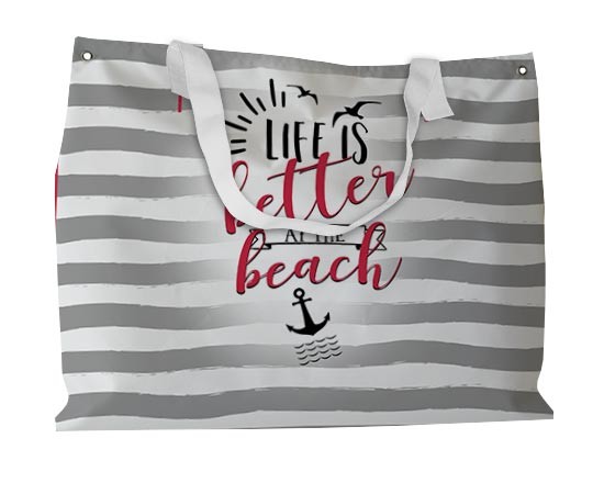 Borsa mare con grafica a fasce