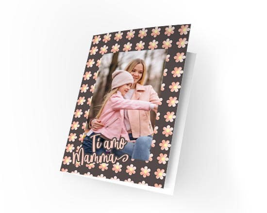 Card personalizzata con grafica Ti amo mamma