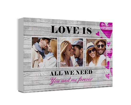 Foto collage su Love wood