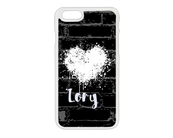 Cover iPhone 6 con grafica con cuore bianco