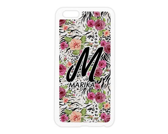 Cover silicone iPhone 6 Plus Zebrato con fiori