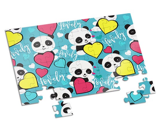Piccoli panda per puzzle con foto