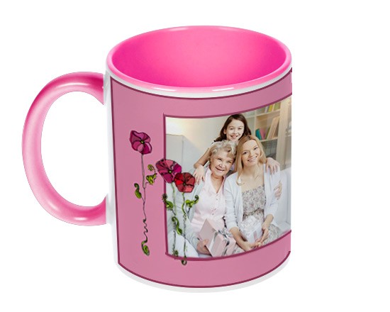 Fiori rosa per la tua tazza panoramica