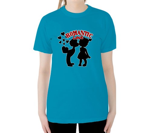 Maglia a maniche corte con grafica di pupazzi innamorati