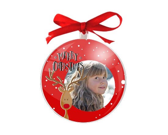 Palla di natale con grafica con renna