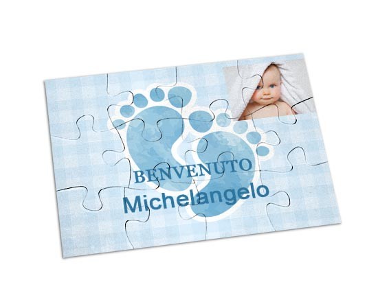 Puzzle magnetici rettangolari Impronte azzurre