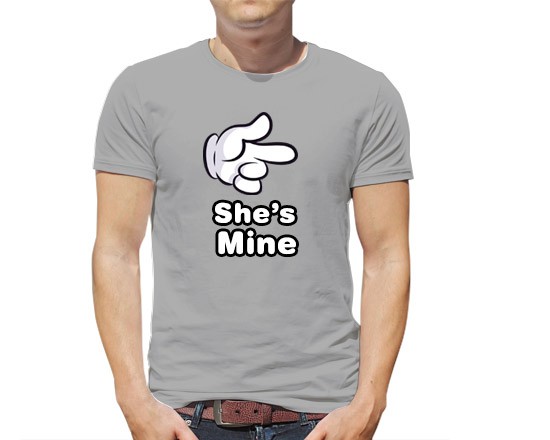 Maglia manica corta con scritta she is mine