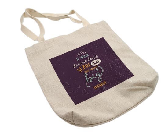 Borsa shopping con grafica viola