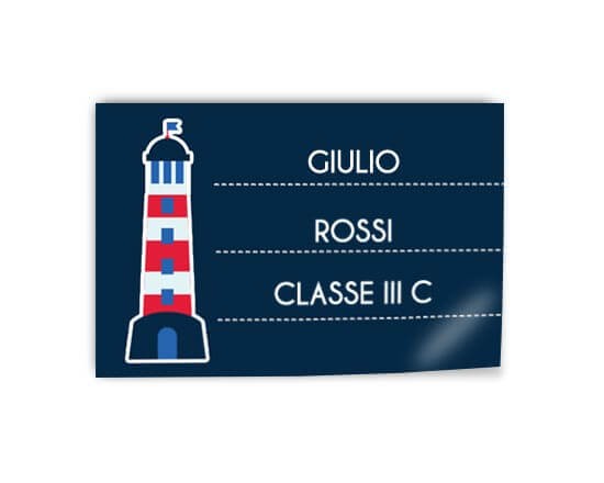 Adesivo rettangolare con faro decorativo