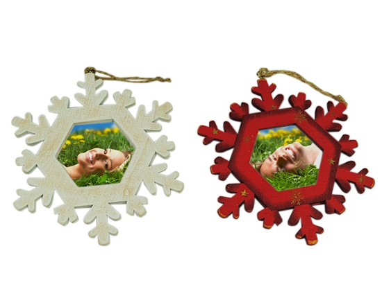 fiocco di neve in legno esagonale