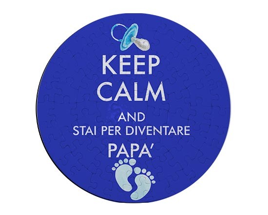 Keep calm stampato su foto puzzle rotondo