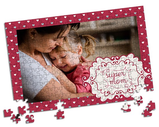 Puzzle A3 Hearts for mum