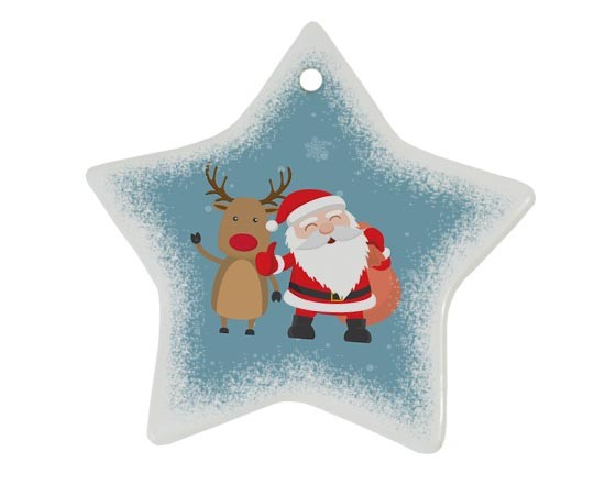 Decorazioni Natalizie ceramica stella Babbo Natale